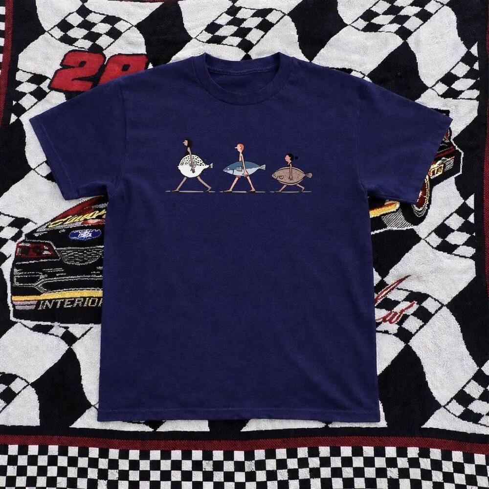 90S  Tee With Embroidered Surfing Ostrich  Tees